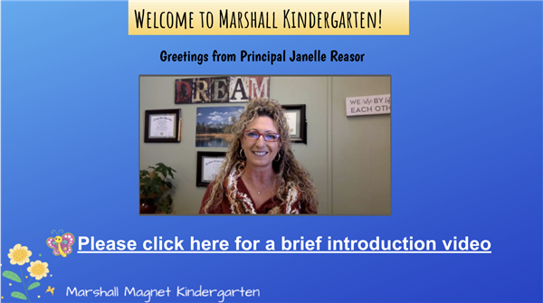 Welcome to Marshall Kindergarten! 